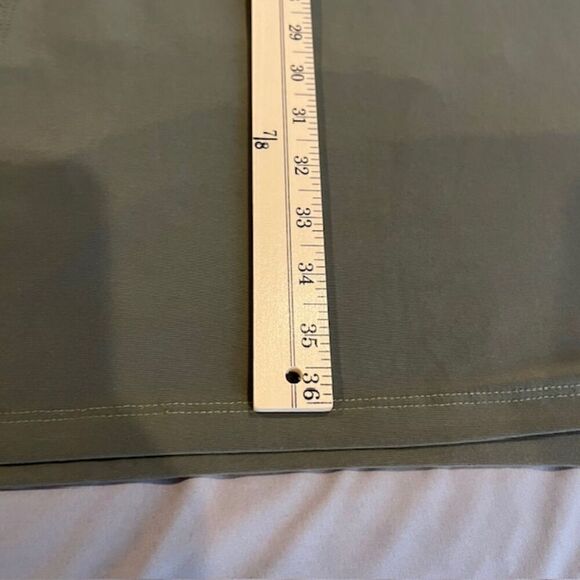 Clara Sun Woo Long Tunic Olive Green Side Slits Breezy 3/4 Sleeve Size Medium - Picture 9 of 12